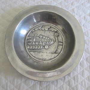 Viking Ship Decorative Silver Bowl Made In Norway